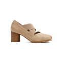 7-centimeter ballet ballet flats with high heels, genuine leather, single shoes, retro French-style pig-nose thick heel, cross-laced Mary Jane shoes for women